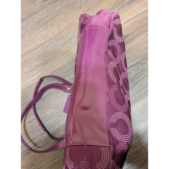 Coach Ashley Op Art Purple‎ Tote Bag F20049 Shoulder Bag Purse Satchel Designer - Picture 3 of 7